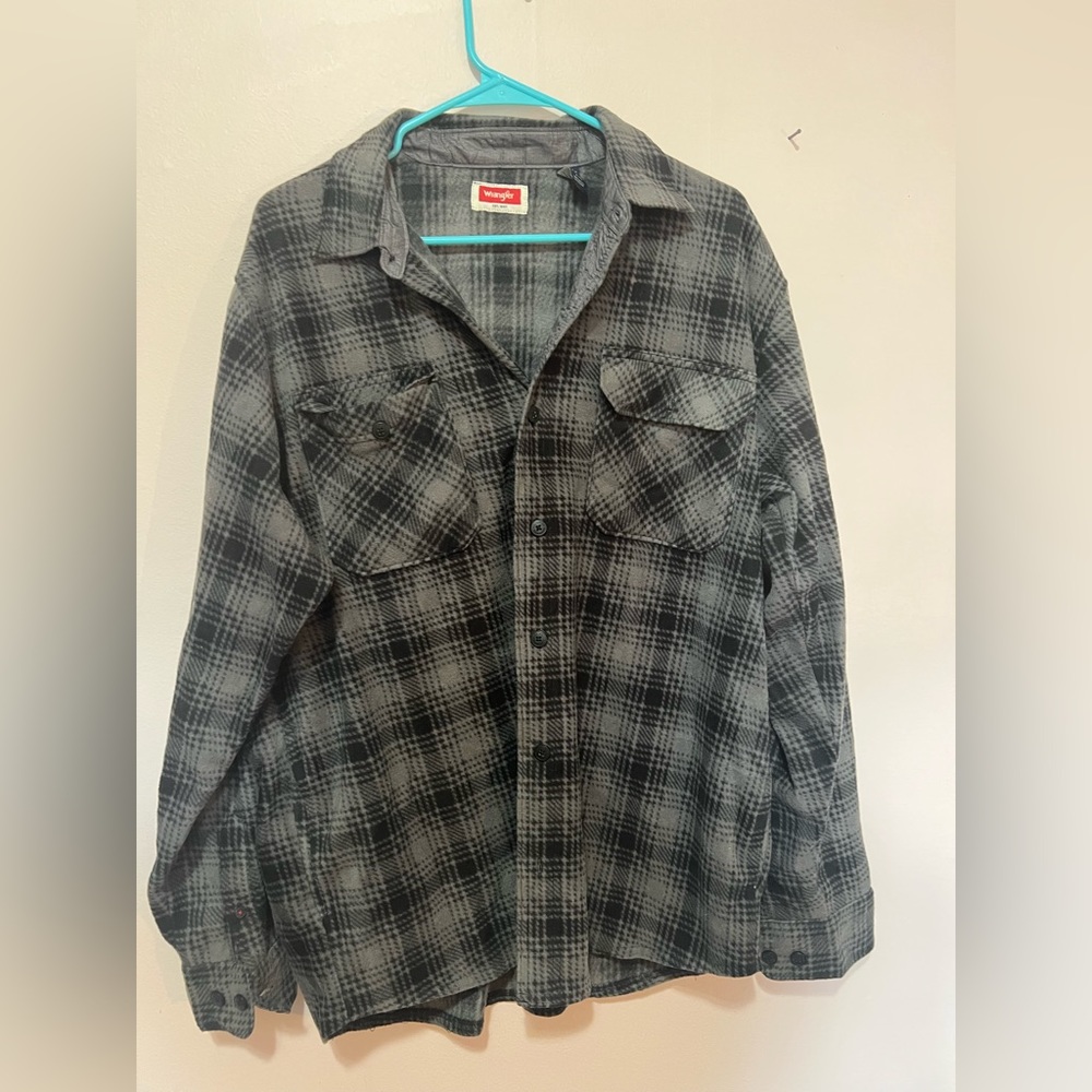 Wrangler Flannel Plaid Shirt Jacket Shacket Men's